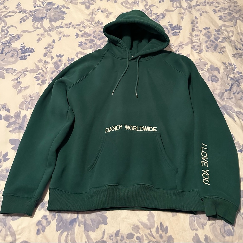 Dandy Worldwide "Words of Affirmation" Oversized Lux Hoodie in Green